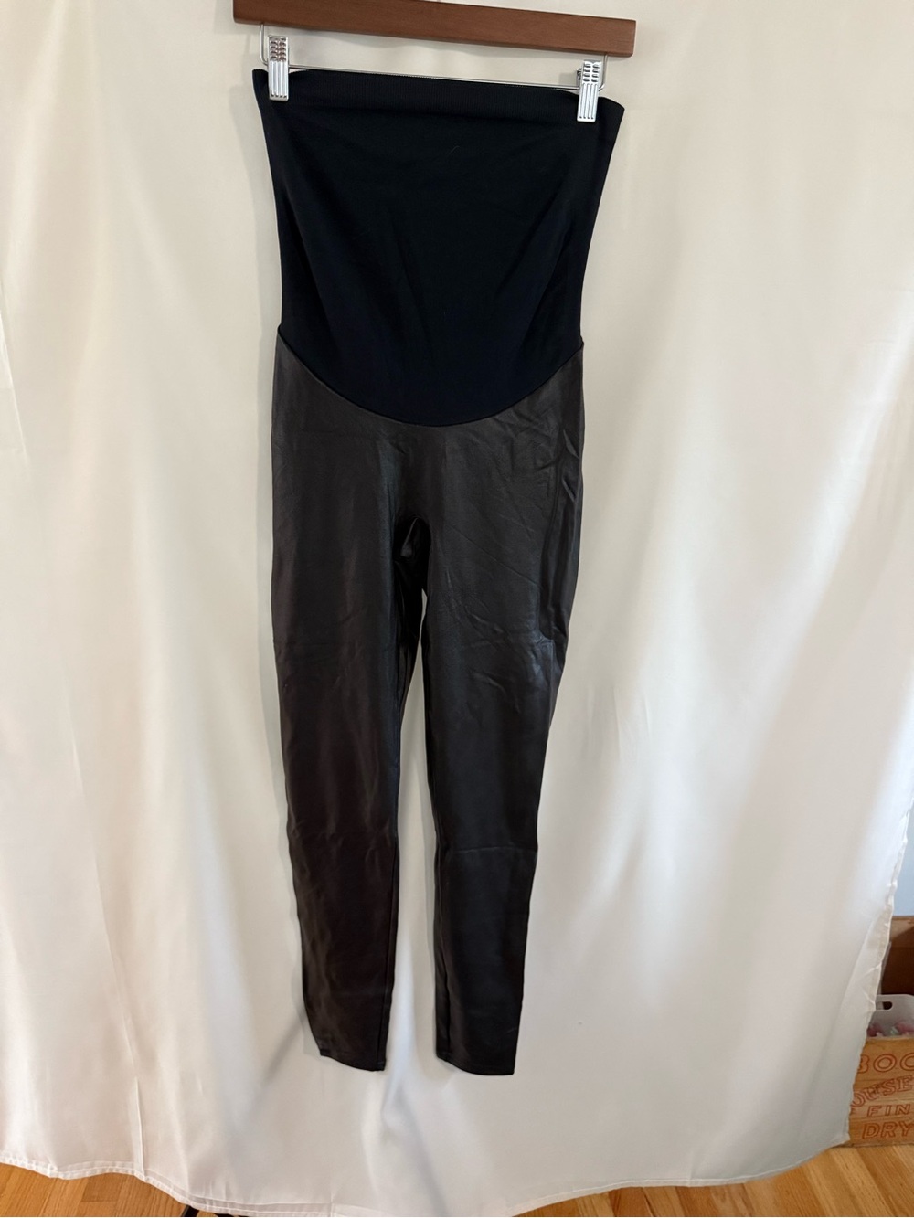 SPANX Brown Faux Leather Maternity Leggings